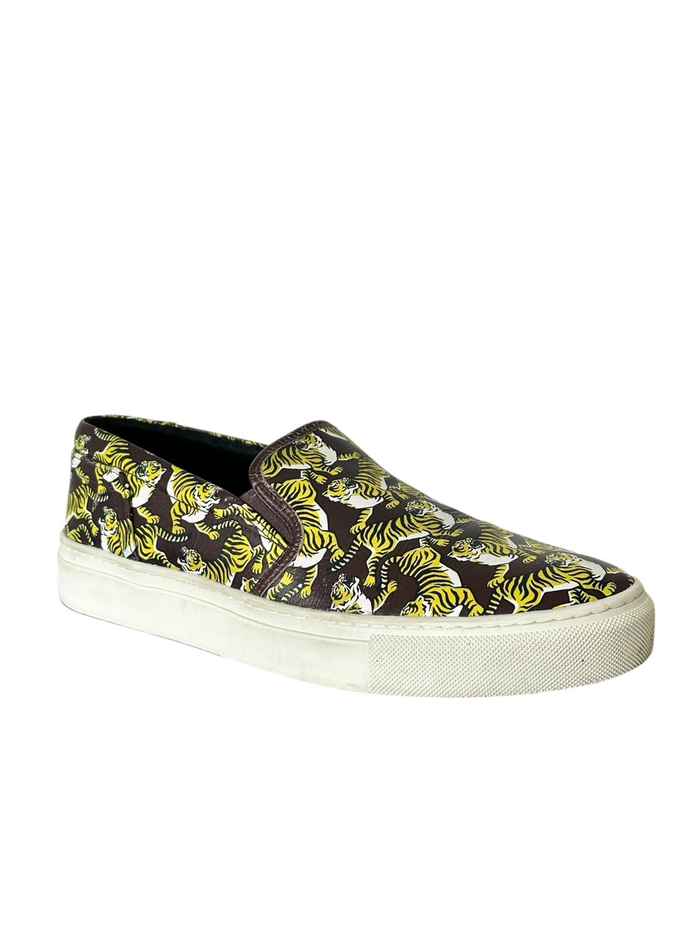 Kenzo Women’s Memento 4 Flying Tiger Print Leather Slip On Sneakers EU Size 38